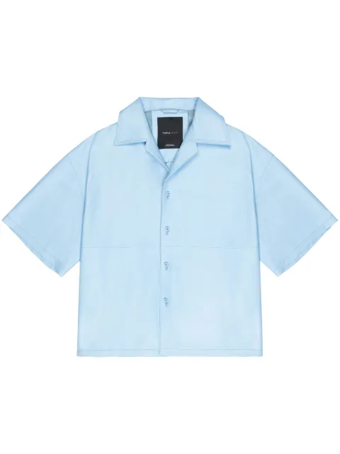Purple Brand boxy-fit nubuck leather shirt 