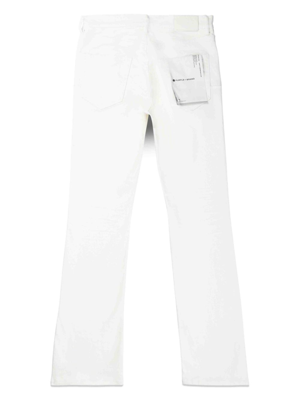 Shop Purple Brand Rhinestone-flame Low-rise Straight-leg Jeans In White