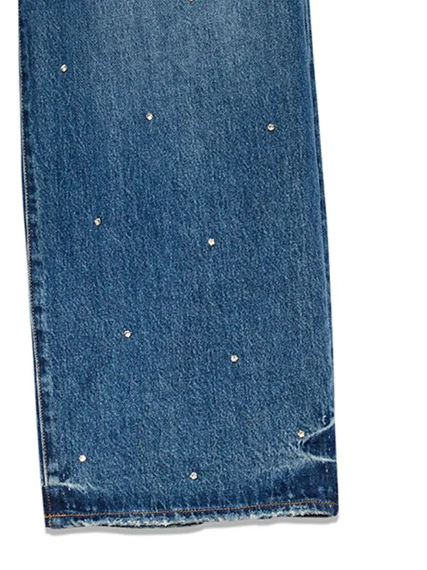 Purple Brand rhinestone-embellished wide-leg Jeans | Blue
