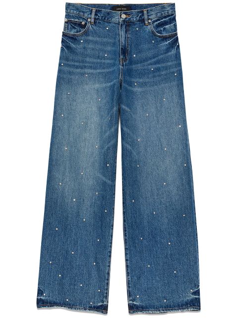 Purple Brand rhinestone-embellished wide-leg jeans