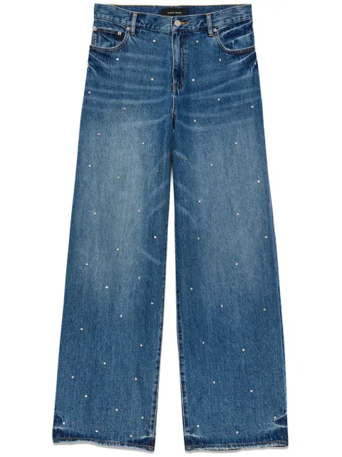 Purple Brand rhinestone-embellished wide-leg jeans