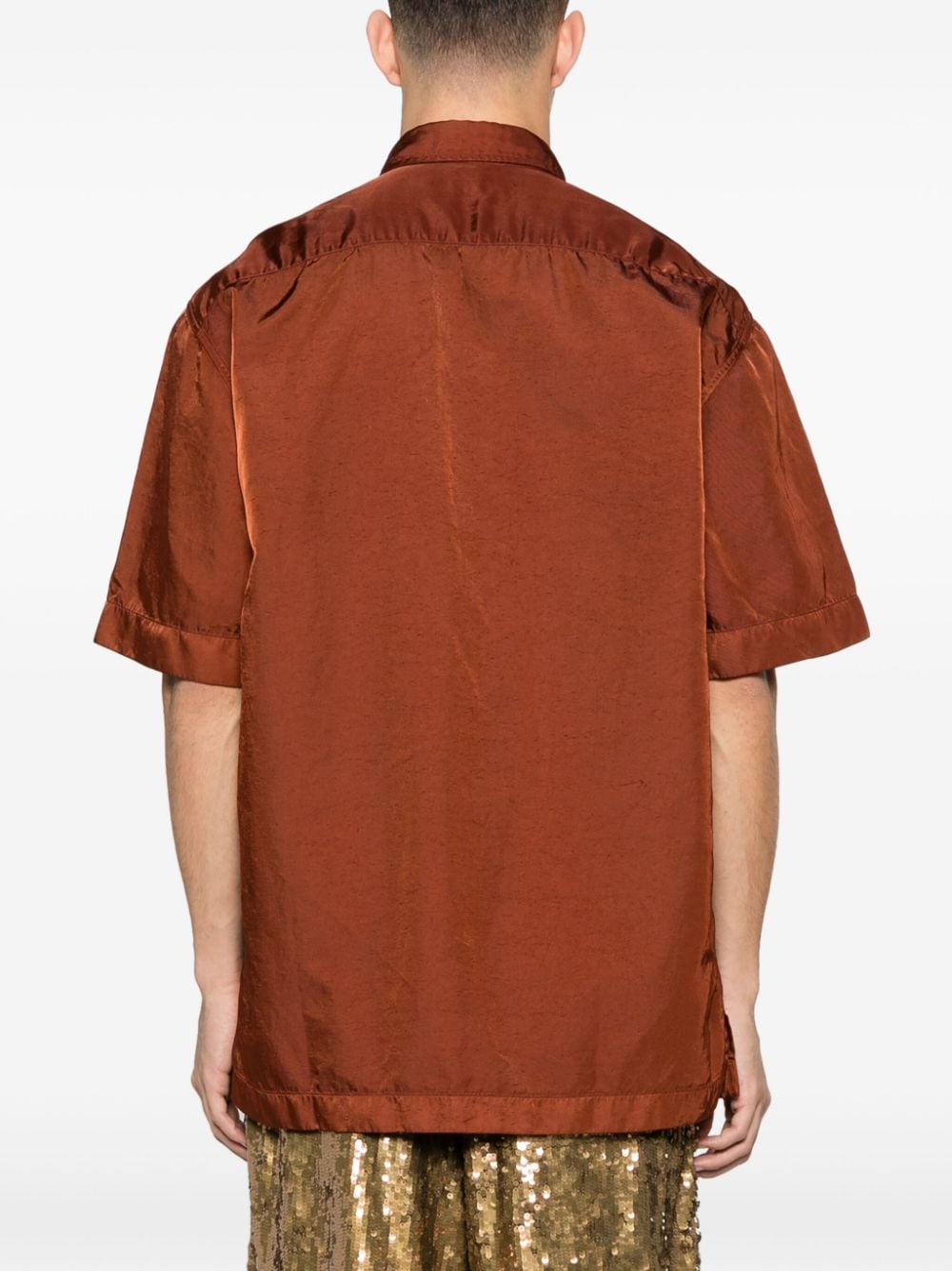 Shop Dries Van Noten Garment-dyed Twill Shirt In Brown