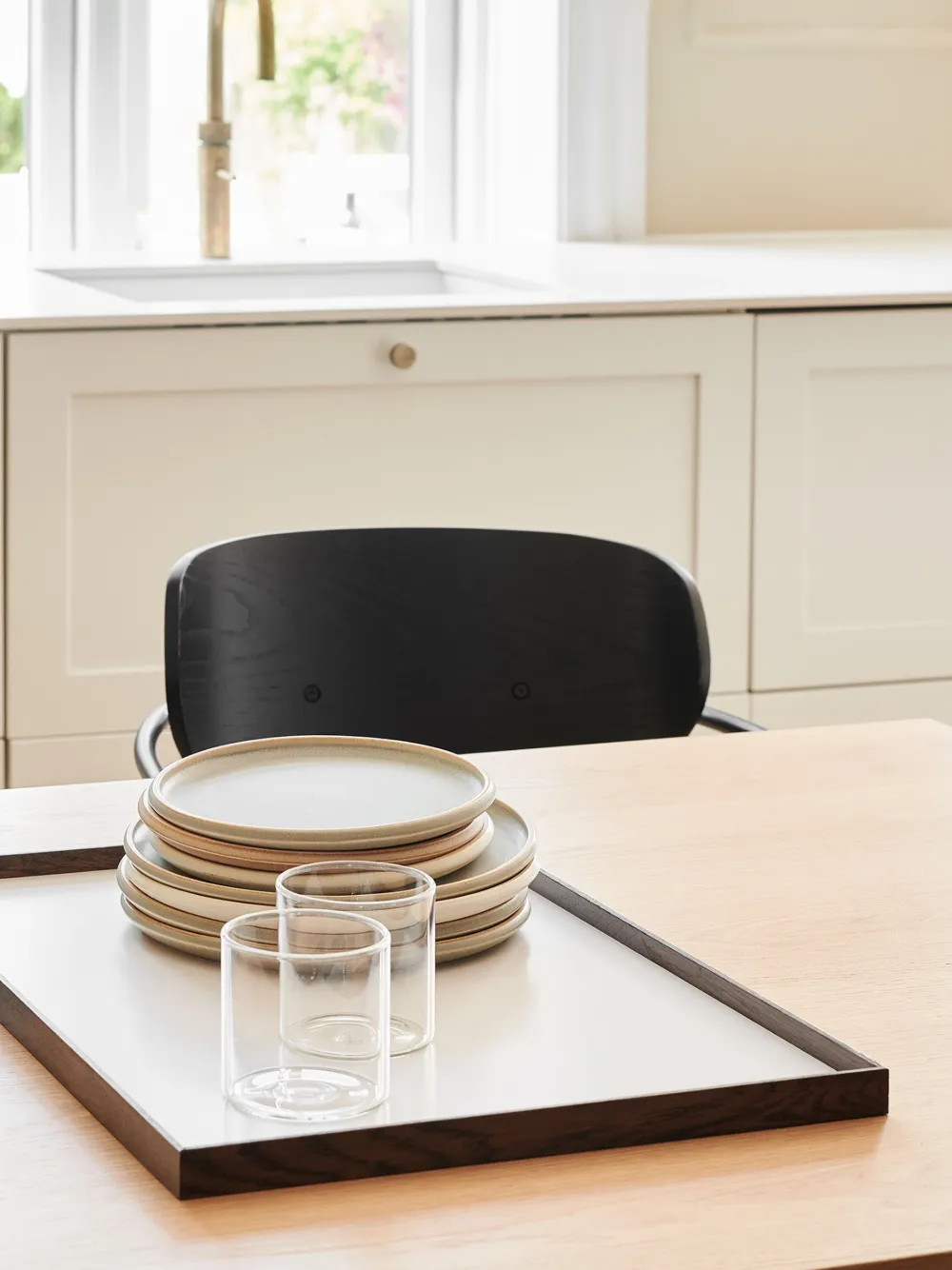 Gejst Frame Smoked-oak Tray In Neutrals