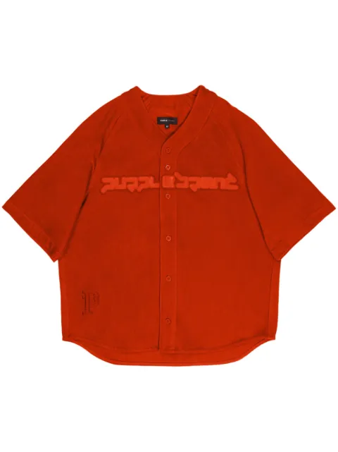 Purple Brand logo-embossed cotton football shirt