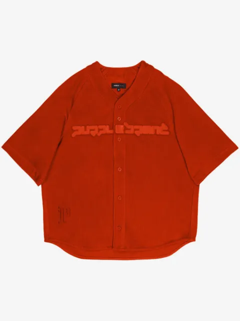 Purple Brand logo-embossed cotton football shirt