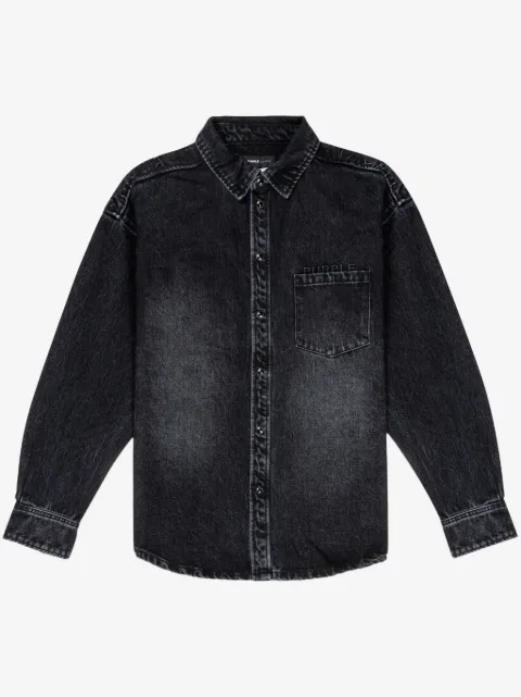 Purple Brand Langärmeliges Jeanshemd