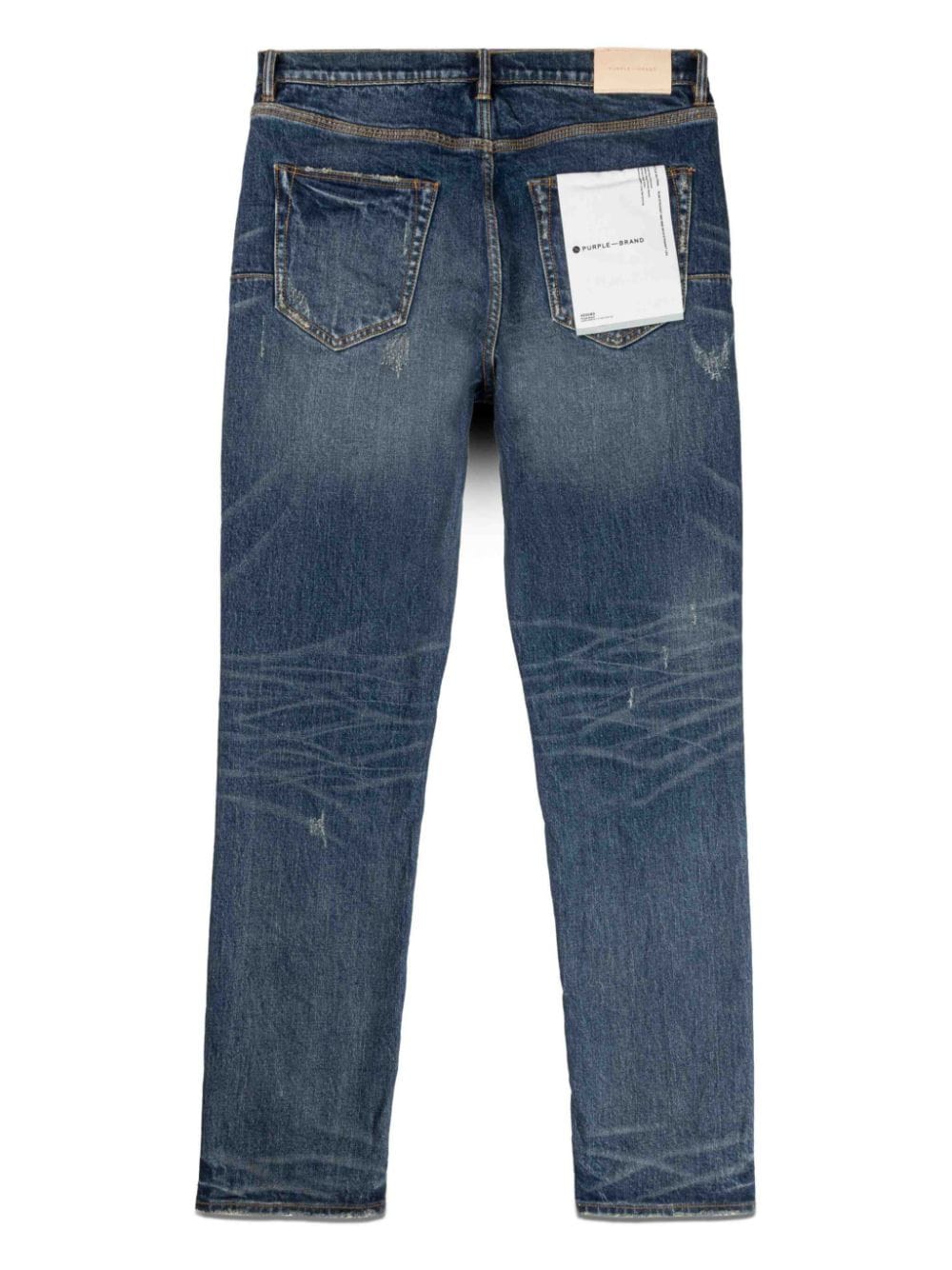 Purple Brand Gerafelde slim-fit jeans Blauw