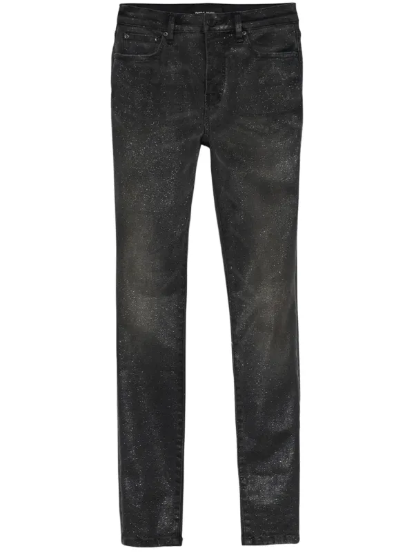 purple brand ブラック スキニー ジーンズ Purple Brand グリッター スキニージーンズ | ブラック