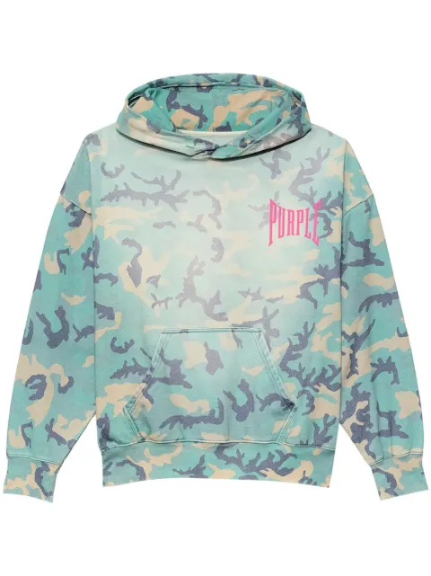 Purple Brand camouflage-print cotton hoodie