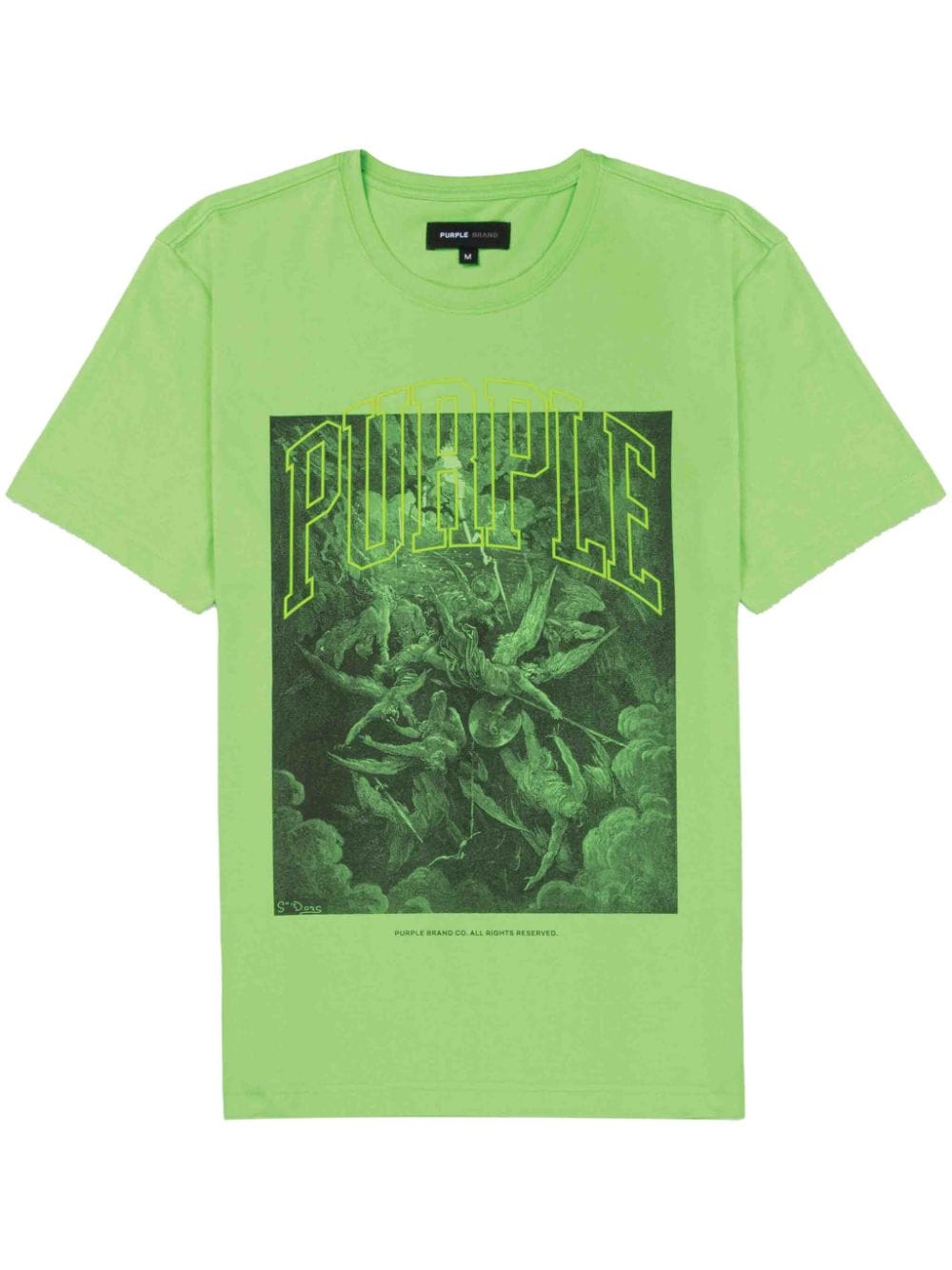 Shop Purple Brand Fight-print Cotton T-shirt In Green