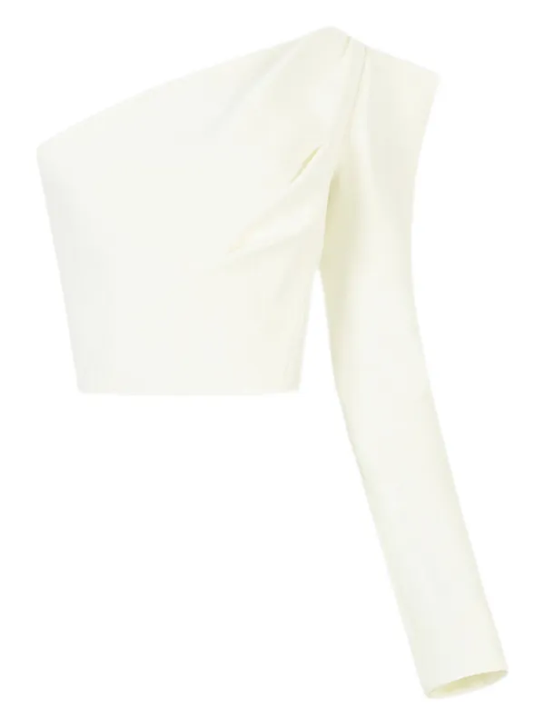 Maticevski One-shoulder Crop Top in Neutrals