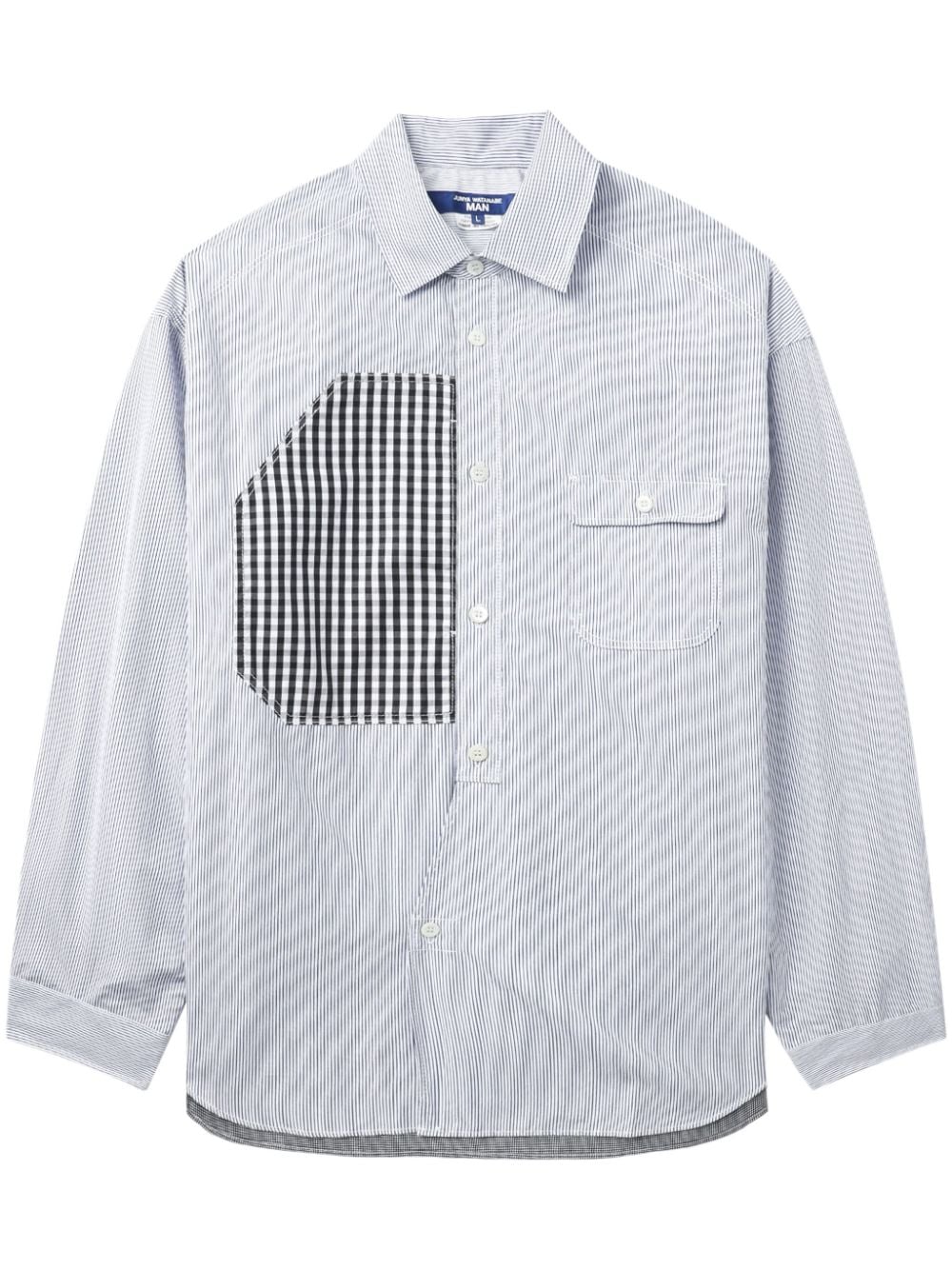 Junya Watanabe Panelled Cotton Shirt In Blue