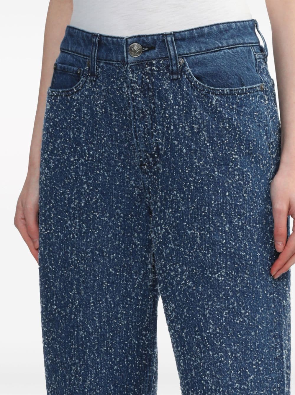 Shop Rag & Bone Logan Mid-rise Wide-leg Jeans In Blau