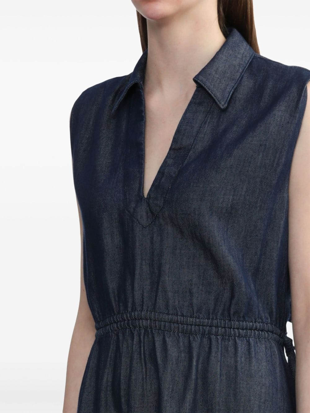 Shop Rag & Bone Soyaya Cut-out Lightweight Denim Midi Dress In Blau