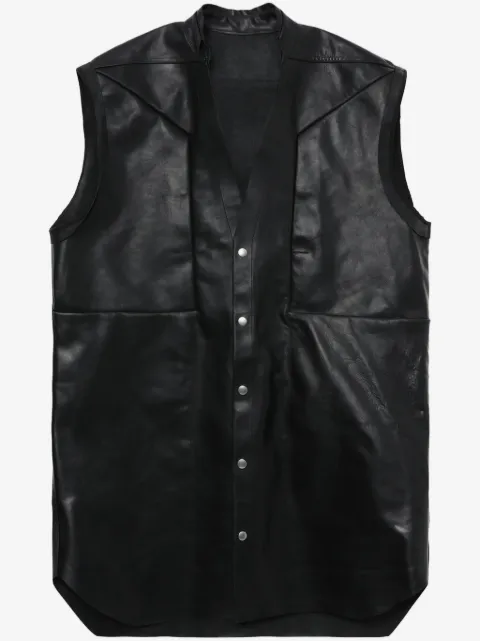 Rick Owens gilet en cuir à col v