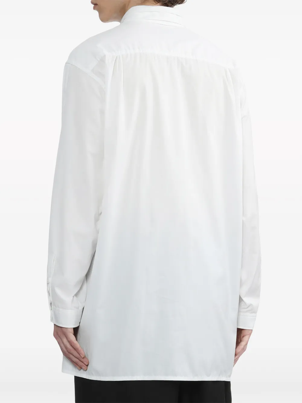 Shop Yohji Yamamoto Layered-collar Cotton Shirt In White