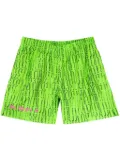 Purple Brand logo-print digital-code shorts - Green