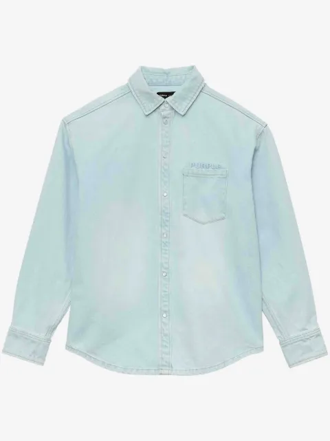 Purple Brand Jeanshemd mit Logo-Prägung