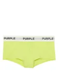 Purple Brand logo-tape cotton briefs - Green