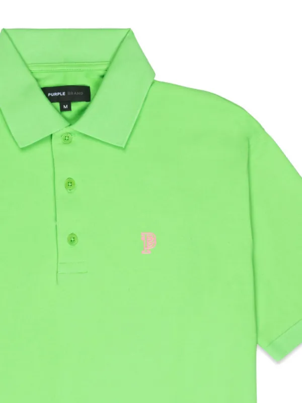 Purple Brand logo print Polo Shirt Green FARFETCH CA