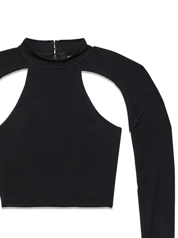 Purple Brand cut-out Cropped Top | Black | FARFETCH