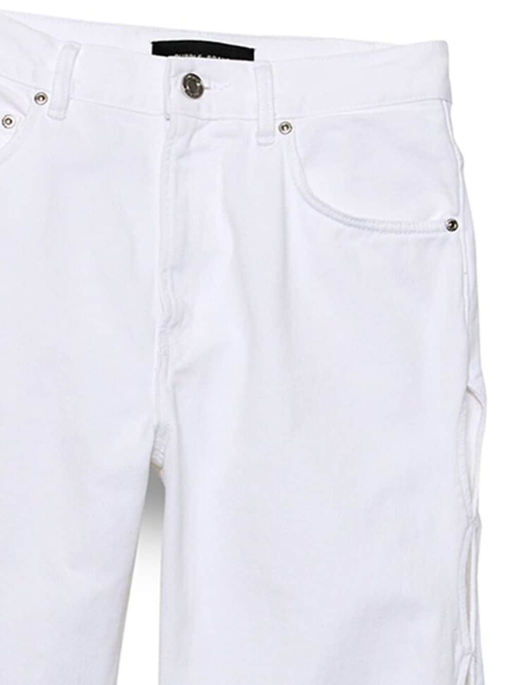 Shop Purple Brand Cut-out Wide-leg Jeans In White