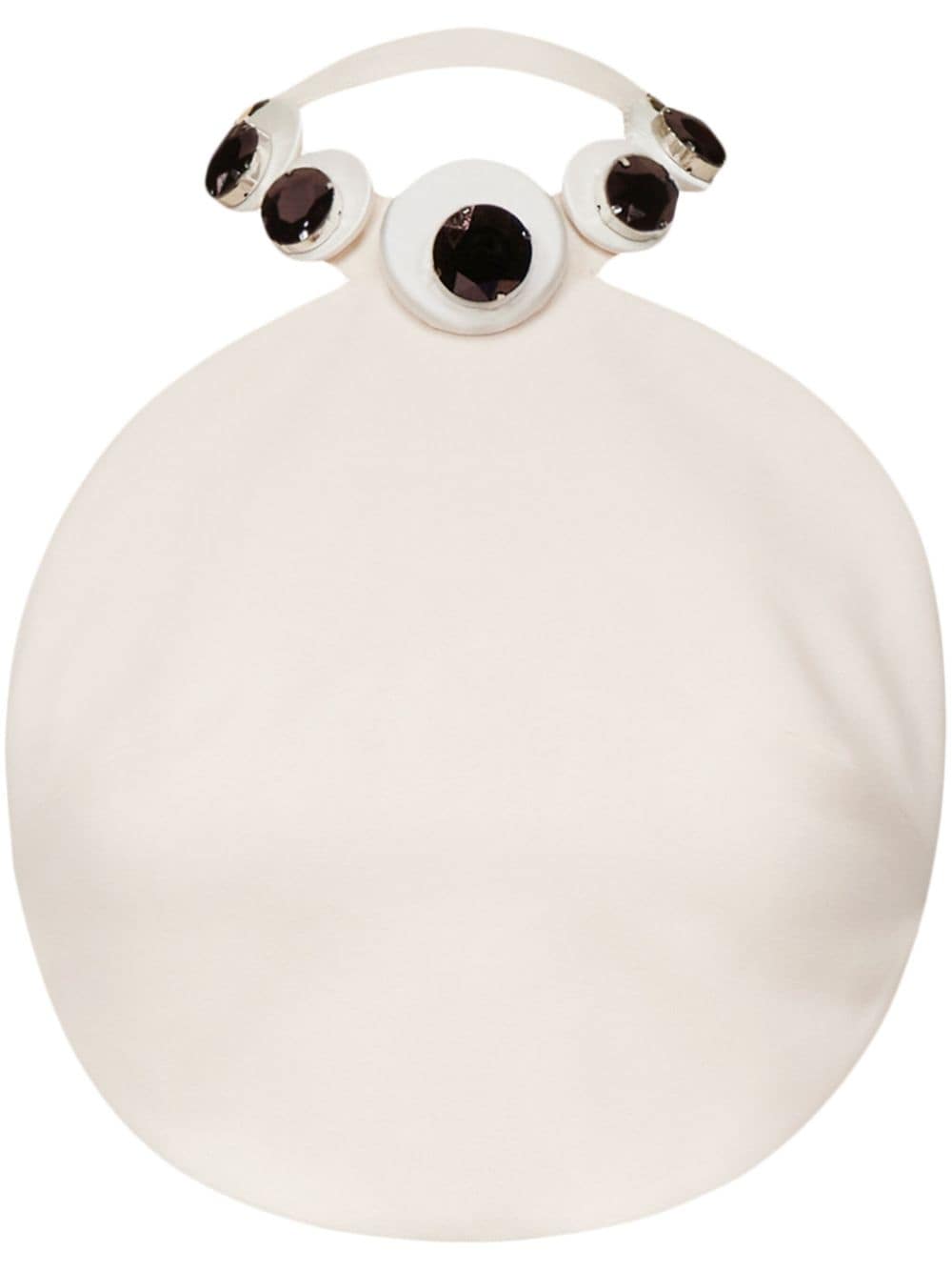 Area Eye-button Wool Top In White