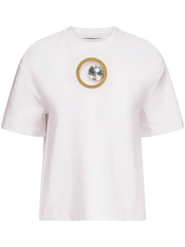 Area Crystal-embellished T-shirt in White
