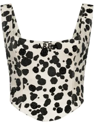 Dolce & Gabbana polka-dot Corset Top | White | FARFETCH