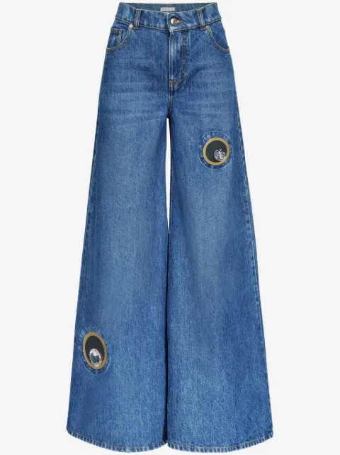 AREA jean Crystal Eyelet à coupe ample
