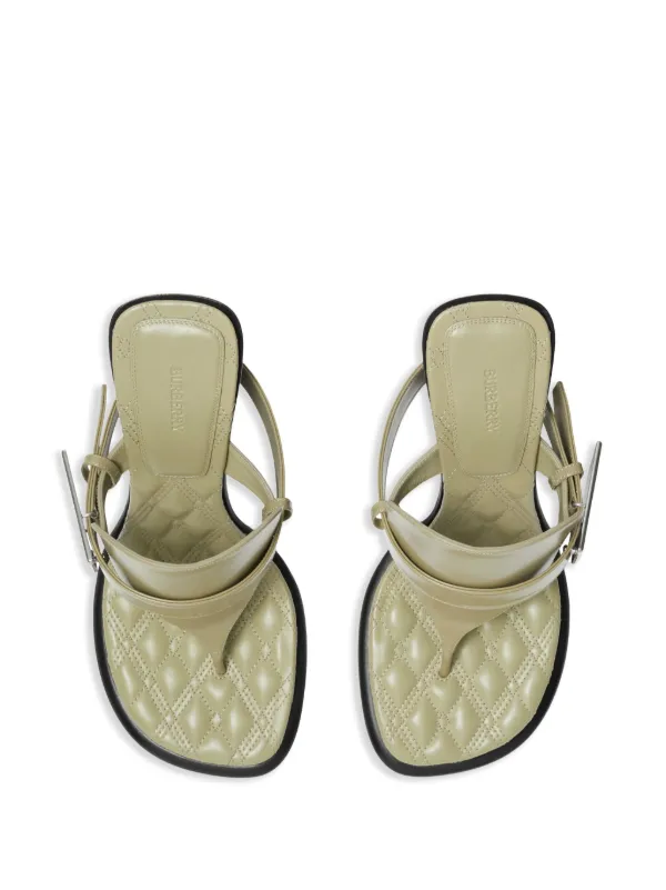 Burberry Bay Leather Sandals Green FARFETCH LB