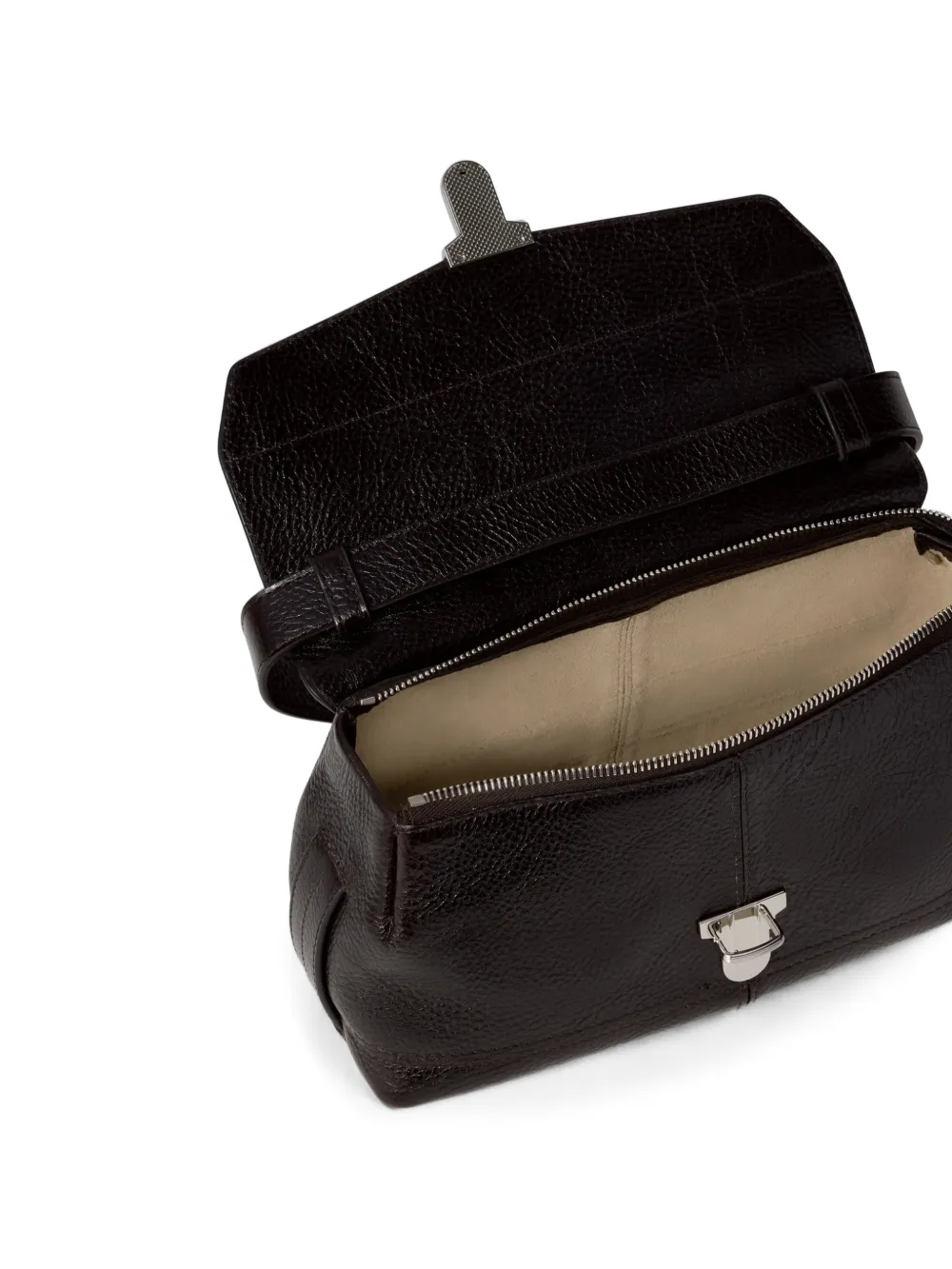 Lemaire Small Gear Bag in Leather in Brown, view 5