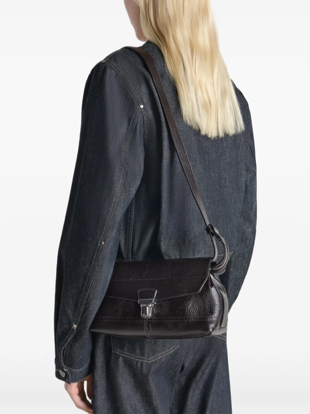 Lemaire Small Gear Bag in Leather in Brown, view 2
