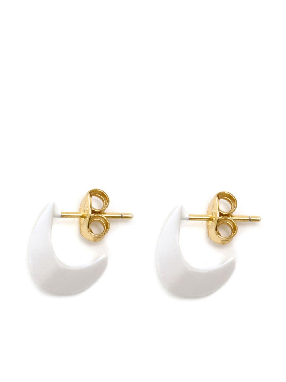 Lemaire Silver Micro Drop Earrings In White