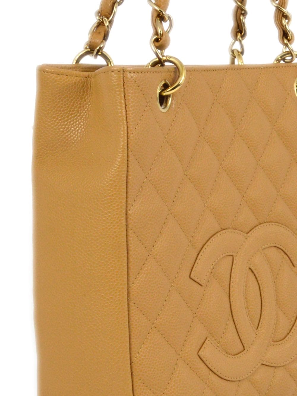 Pre-owned Chanel 2003 Petite Shopping Tote Bag In Neutrals