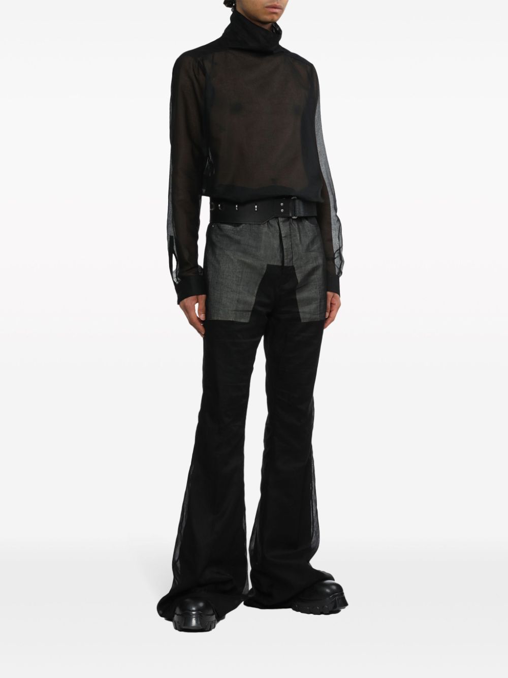 Rick Owens high-neck cotton jacket - Black