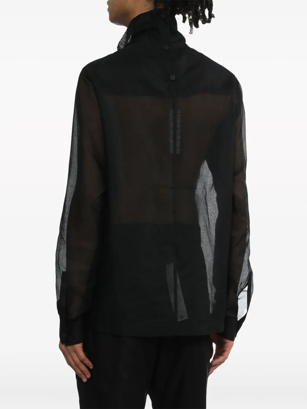 Rick Owens Katoenen jack met hoge hals Zwart