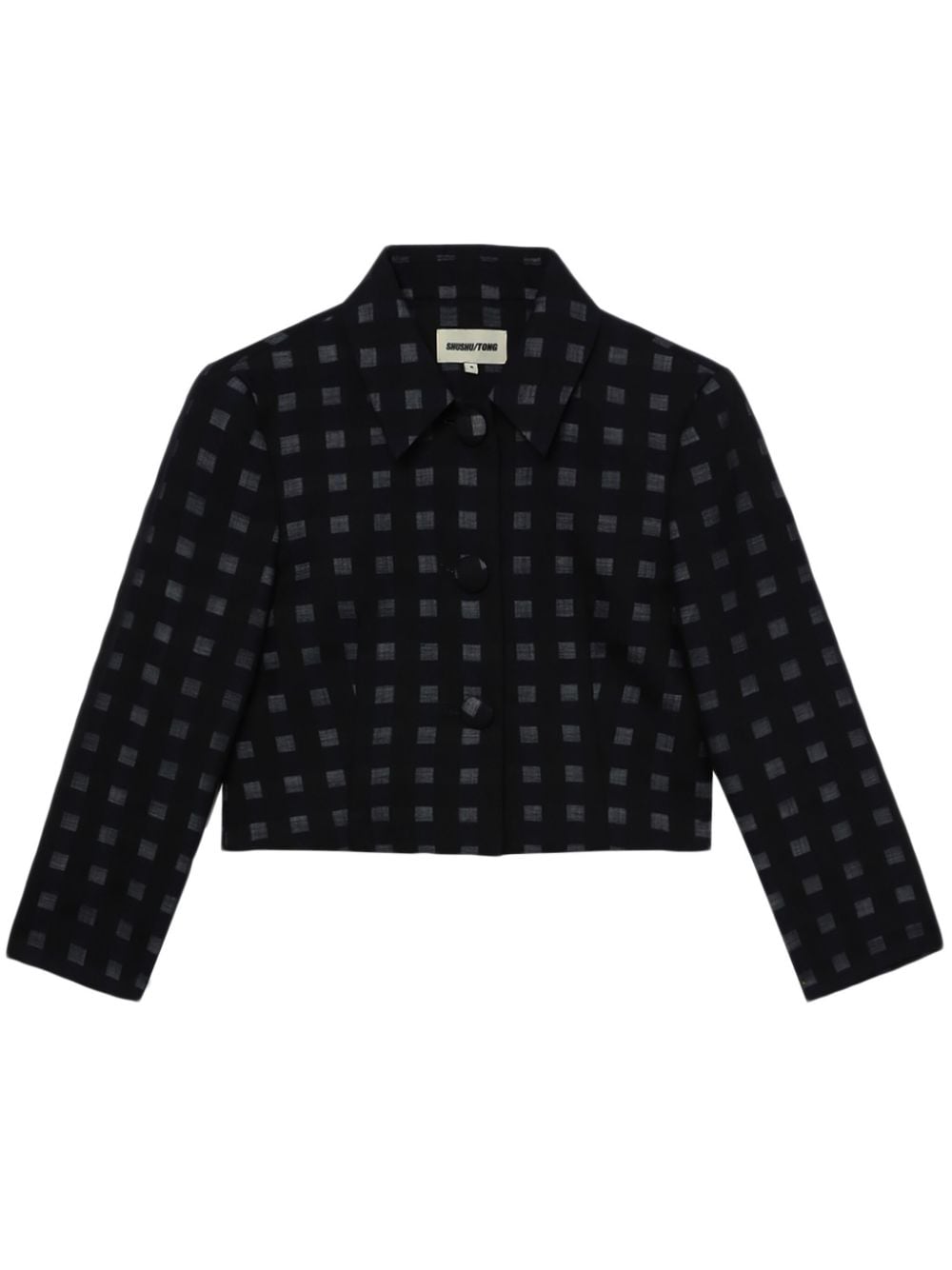Shushu-tong Checked Cropped Jacket In Blue