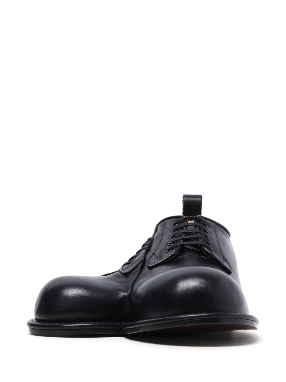 Shop Comme Des Garçons Homme Deux Asymmetric Leather Derby Shoes In Black