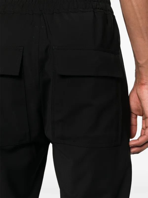 Rick Owens Drawstring Slim Long Tapered Trousers | Black | FARFETCH