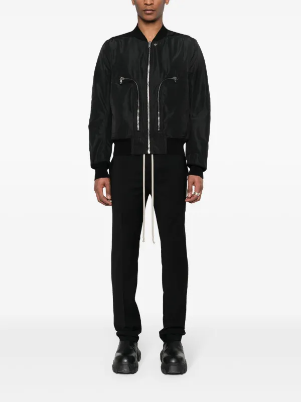 Rick Owens Drawstring Slim Long Tapered Trousers | Black | FARFETCH