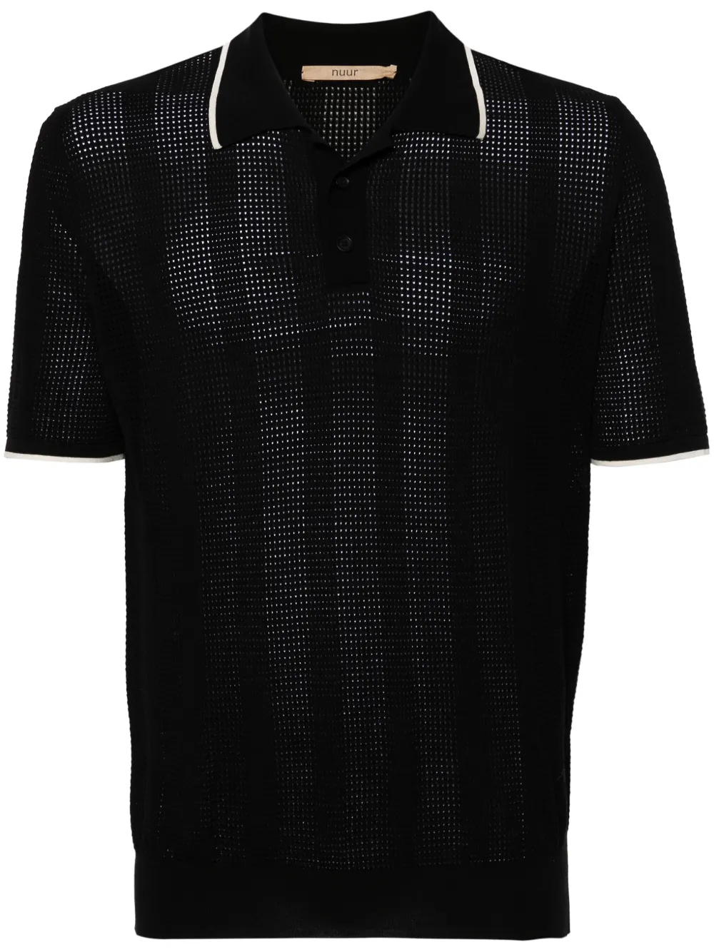 Nuur playera tipo polo de tejido flojo | negro | Image 1