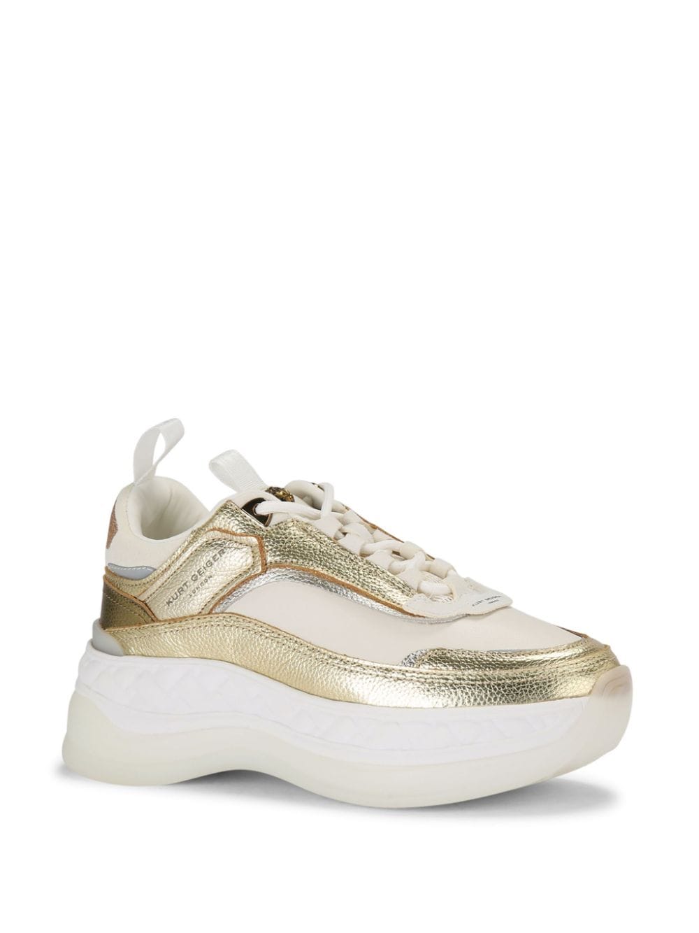 Shop Kurt Geiger Kensington Pump Sneakers In Gold