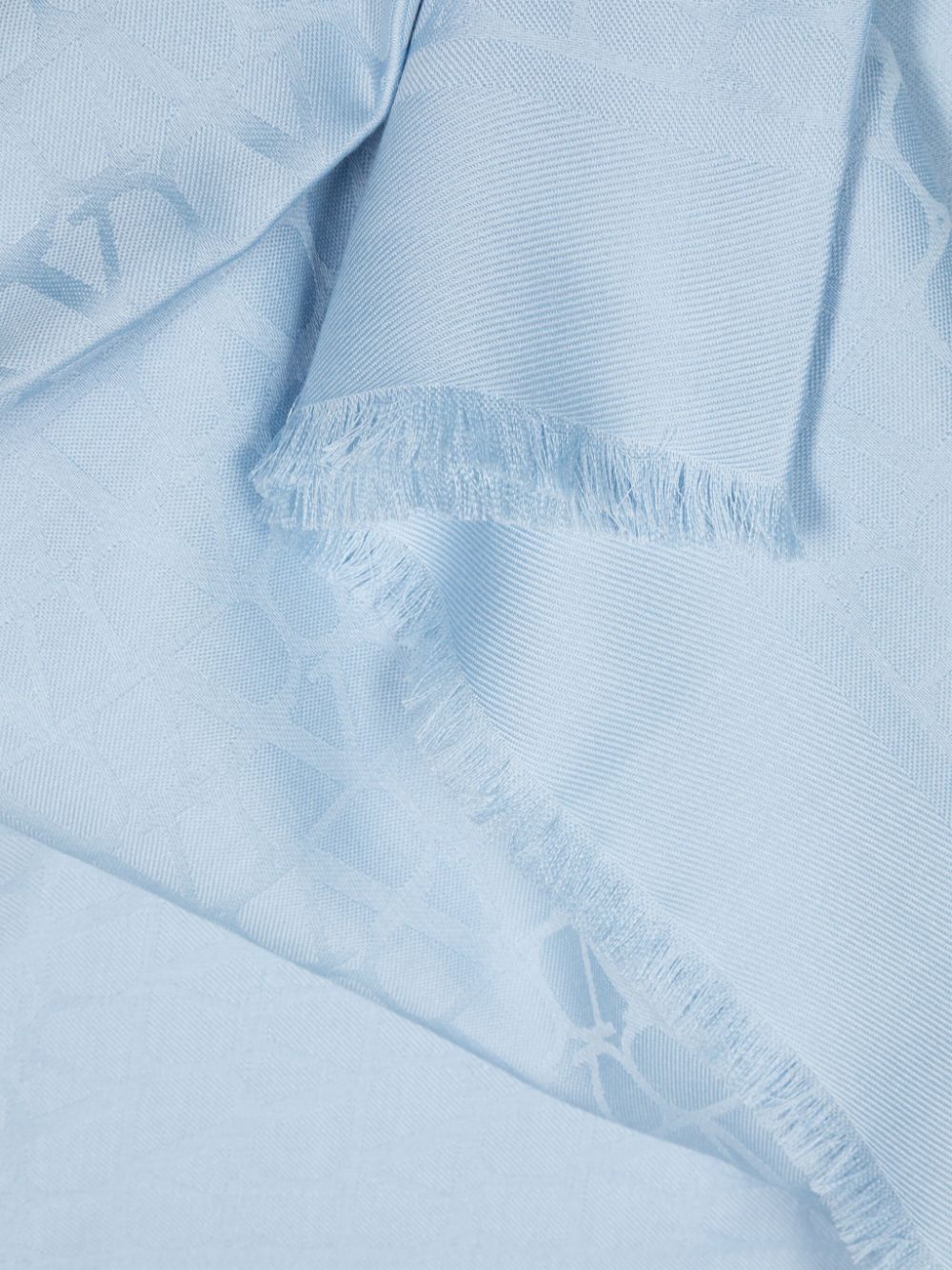Shop Valentino Vlogo Wool-blend Scarf In Blue