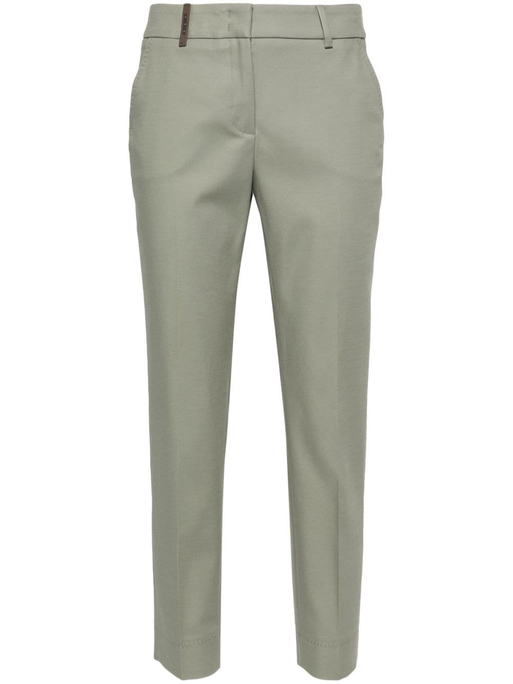 Peserico Pressed-crease Tapered Trousers In Green