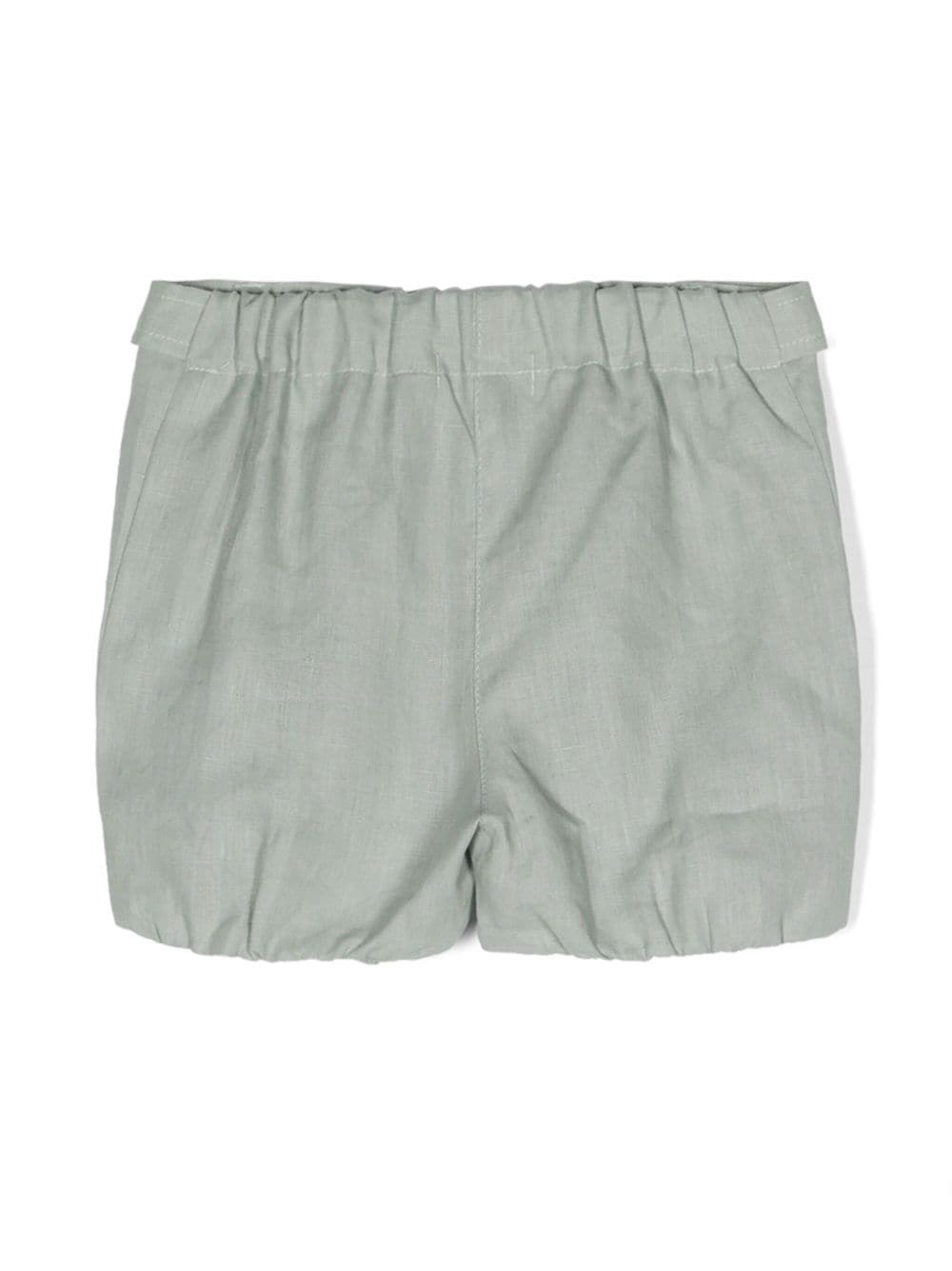 Shop Jesurum Baby Linen Smart Shorts In Green
