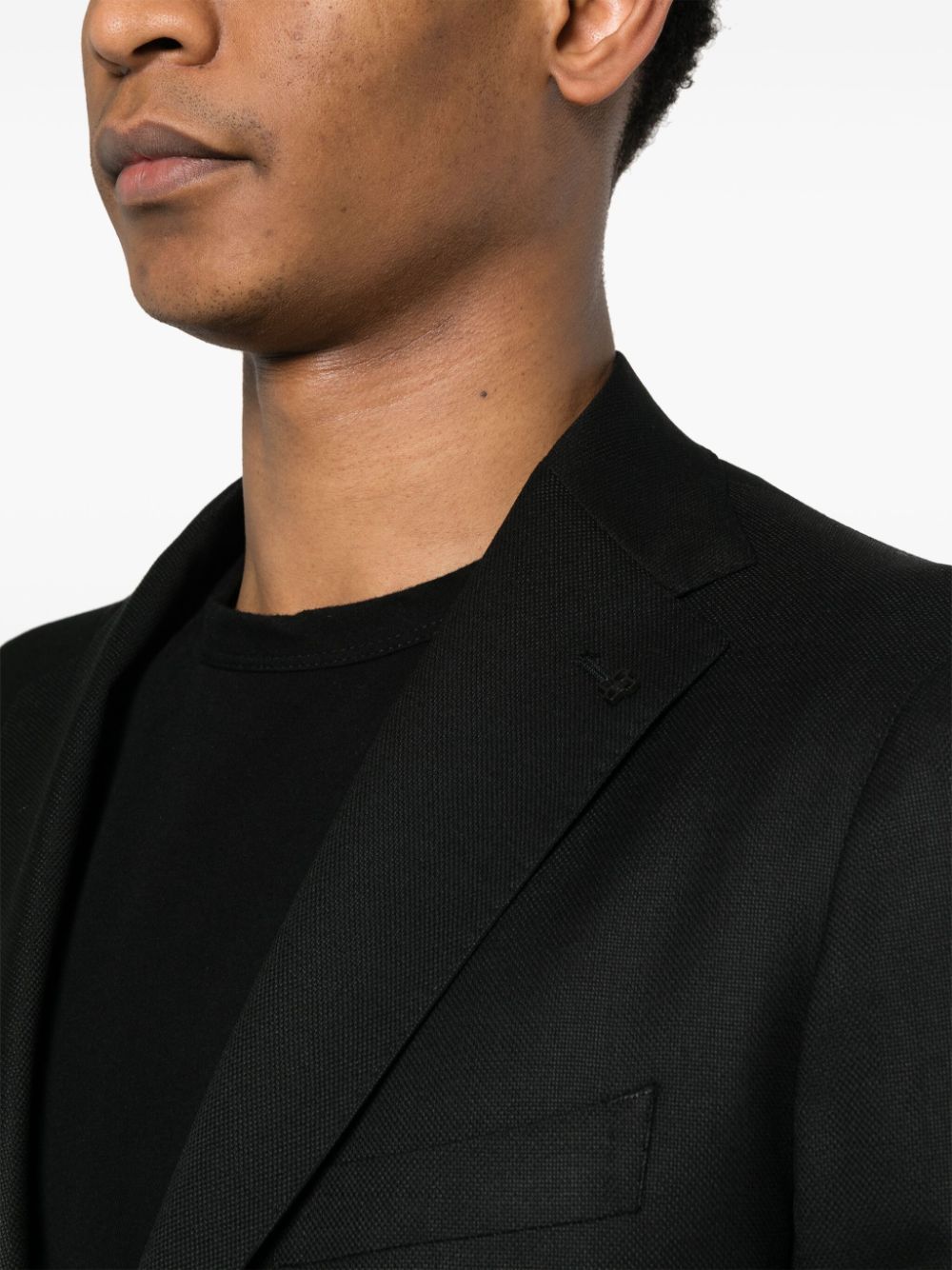 Shop Tagliatore Single-breasted Virgin Wool Blazer In Black