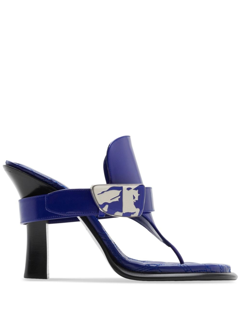 Shop Burberry Bay Leather Sandals In Blue
