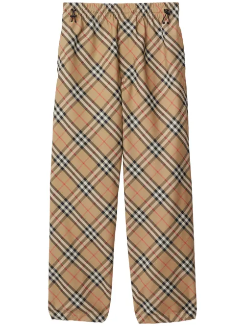 Pantalon droit à carreaux - Burberry - Modalova