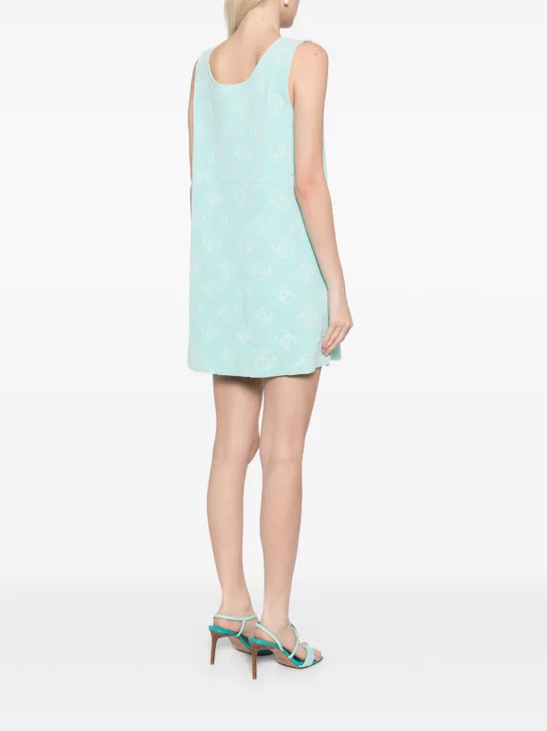 sachin and babi light blue dress Chanel NEW Colorblock Drop Waist Flared Skirt Dress 40 Fine Knit Orange  Grey 12A